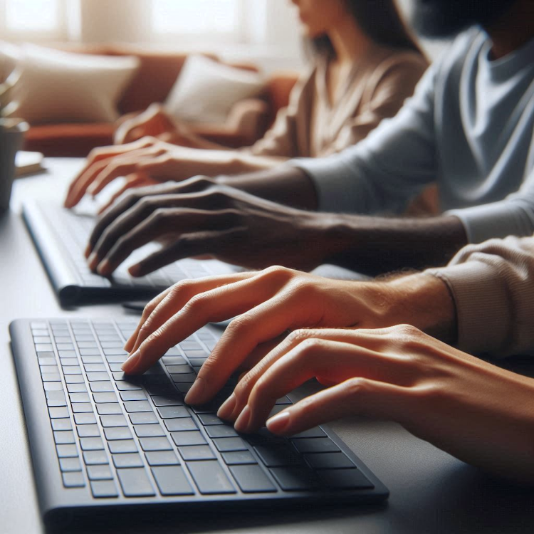 person booking tech repair online